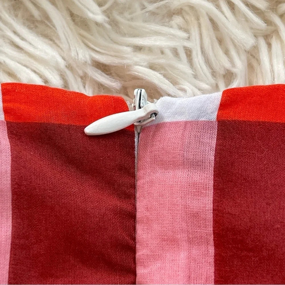 Judith March mini checkered skirt cotton blend red white burgundy size S - Picture 4 of 7